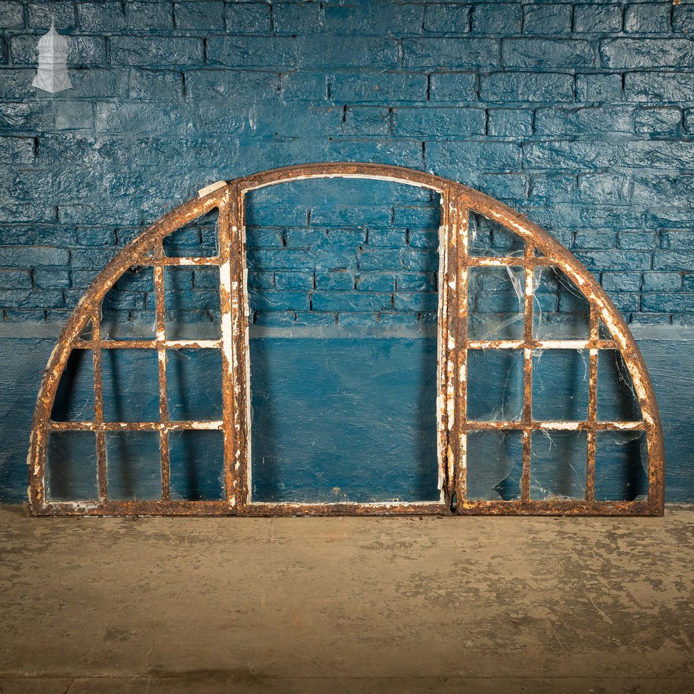 Arched Window Frames, Set of 5, Cast Iron
