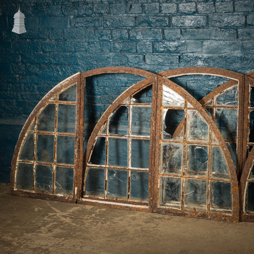 Arched Window Frames, Set of 5, Cast Iron