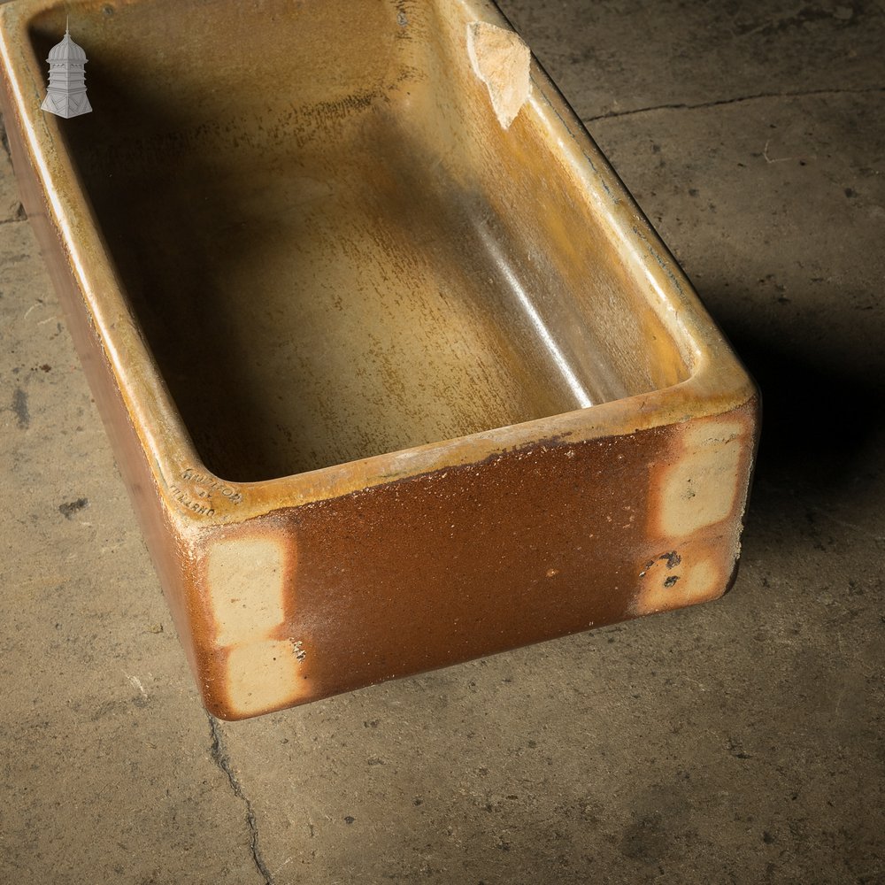 Trough Sink Planter, Worn Salt Glaze, Stamped ‘Hurlford by Kilmarnock’