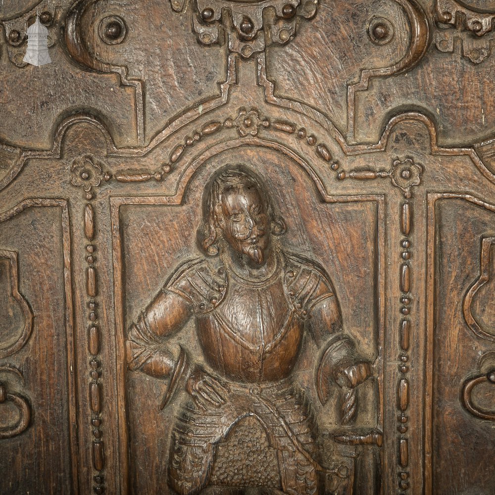 Carved Oak Panel, Cromwellian Style, Possibly 19th C