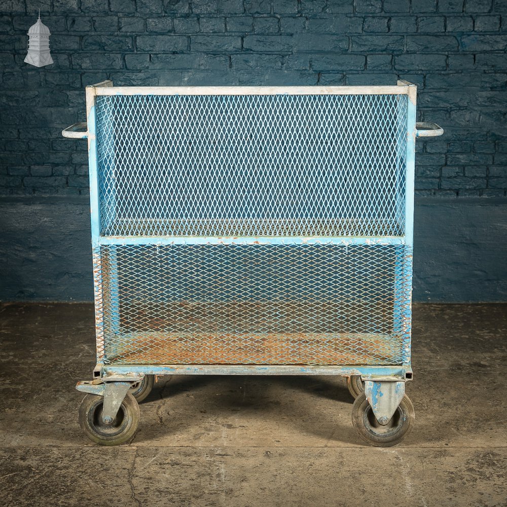 Blue Steel Industrial Workshop Wheeled Trolley