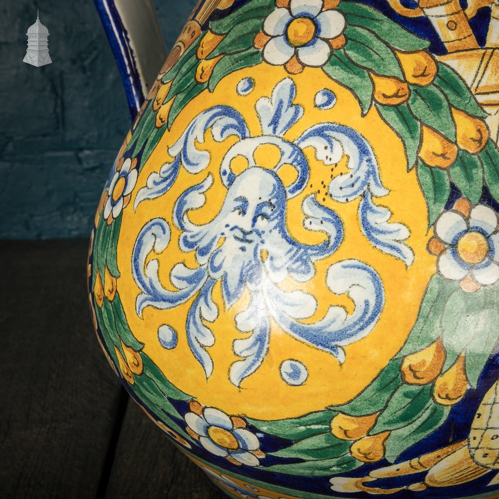 Majolica Glazed Pitcher Jug, 19th C