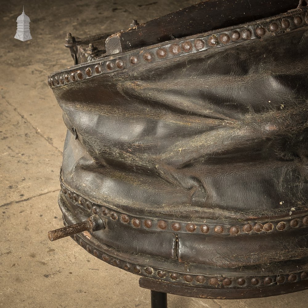 Bellows Coffee Table, Large Repurposed Forge Bellows