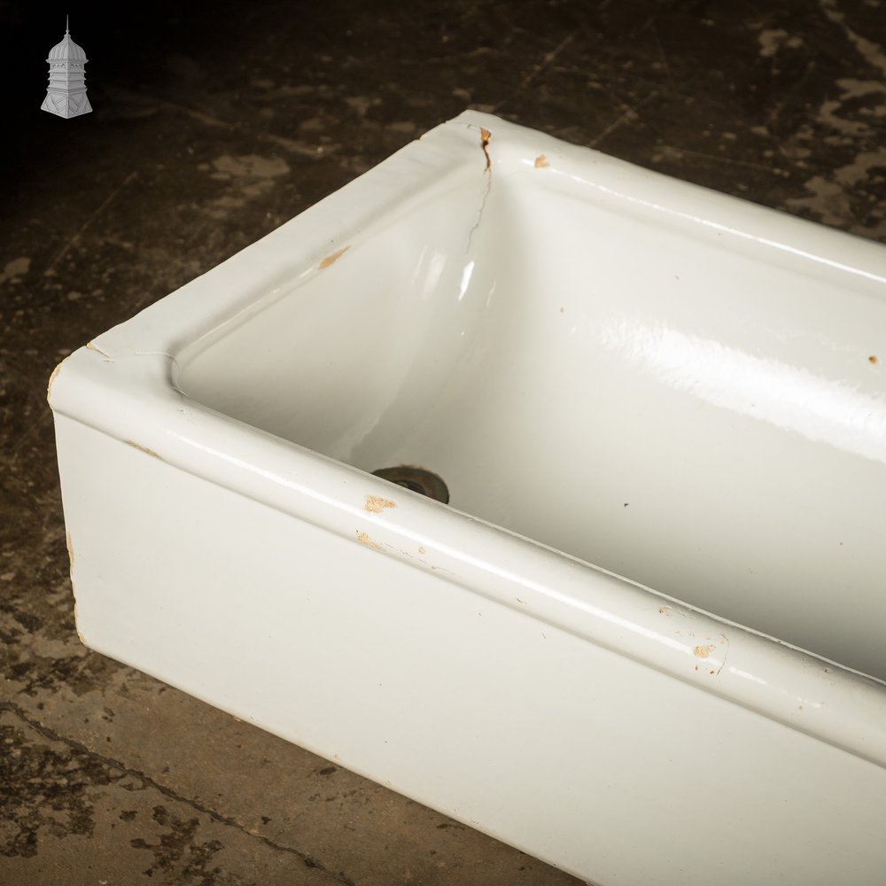 Sectional Trough Sink, White Glazed