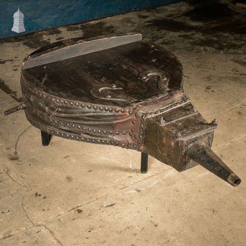 Bellows Coffee Table, Large Repurposed Forge Bellows