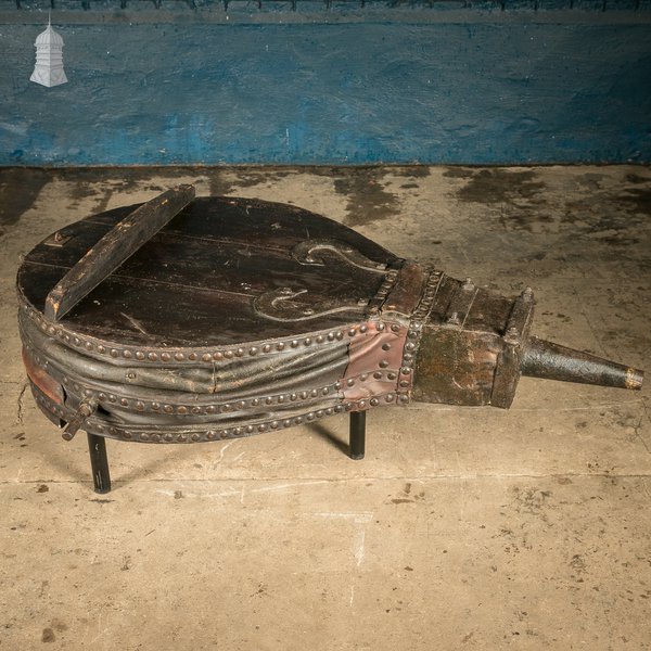 Bellows Coffee Table, Large Repurposed Forge Bellows