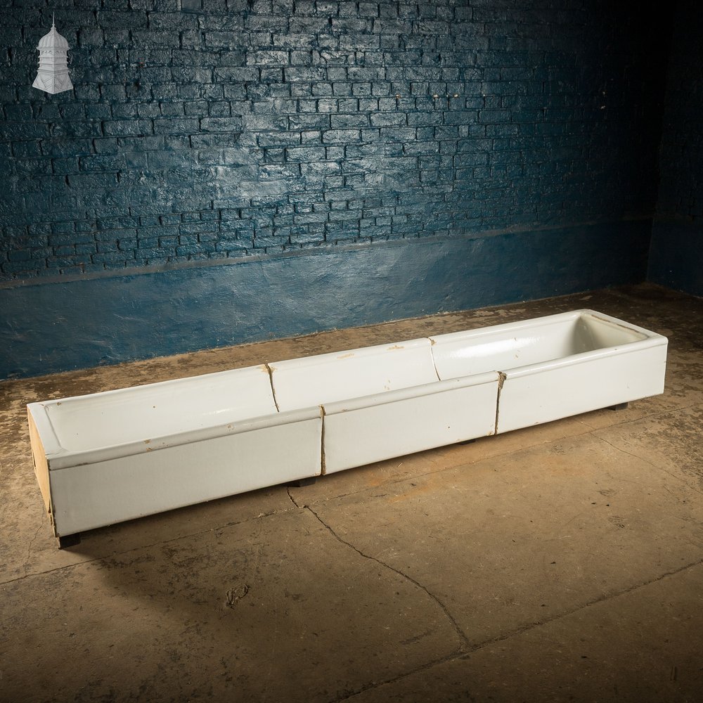 Sectional Trough Sink, White Glazed