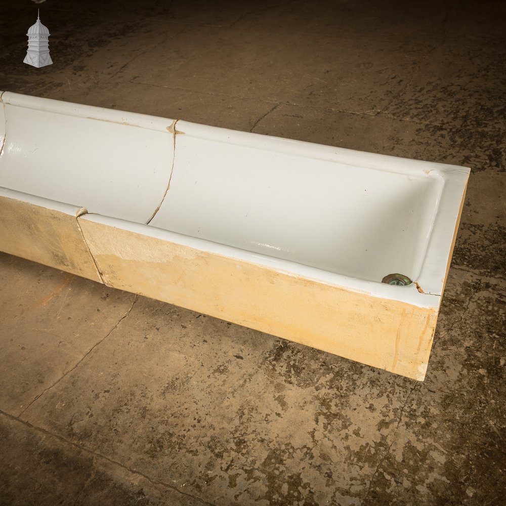 Sectional Trough Sink, White Glazed