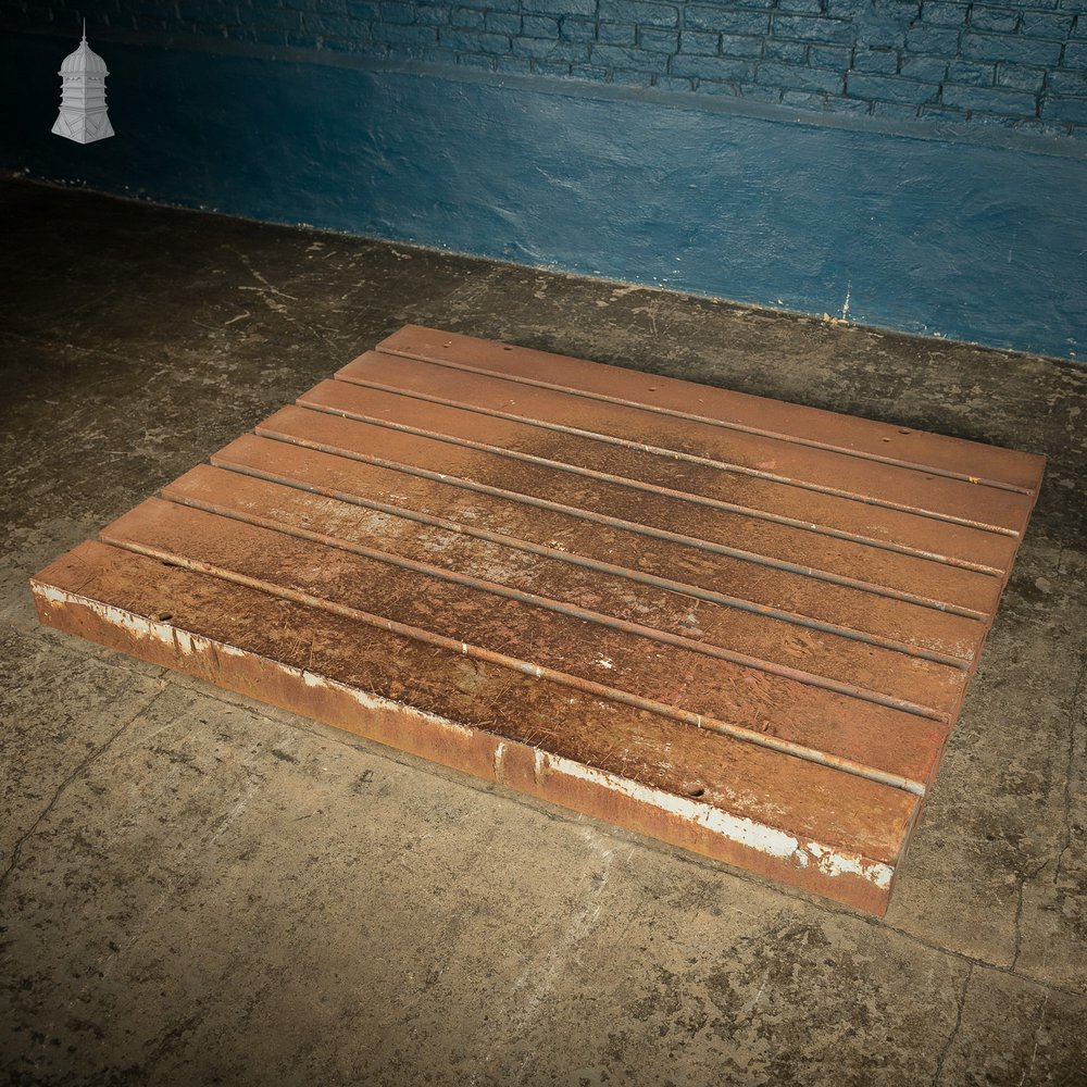 Large Cast Iron Industrial Surface Plate with T Track Groves