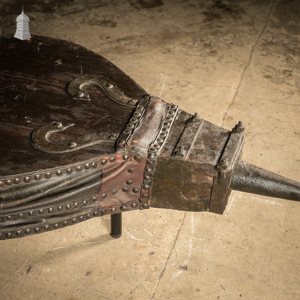 Bellows Coffee Table, Large Repurposed Forge Bellows