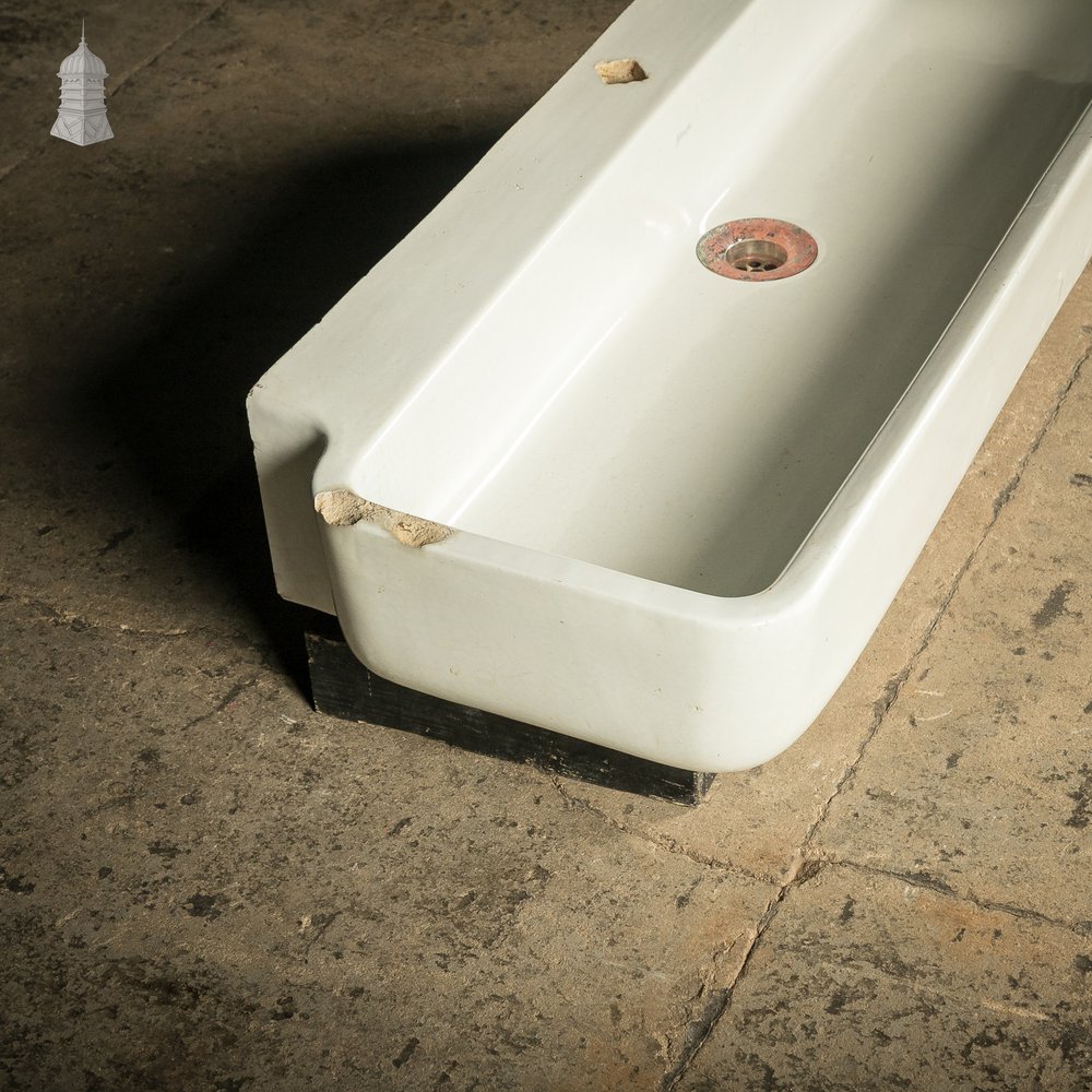 Long Trough Sink, Vintage White Ceramic by Adamsez