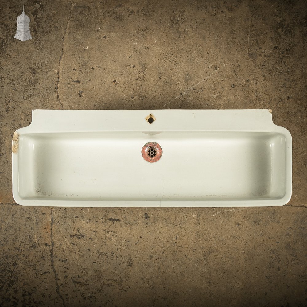 Long Trough Sink, Vintage White Ceramic by Adamsez