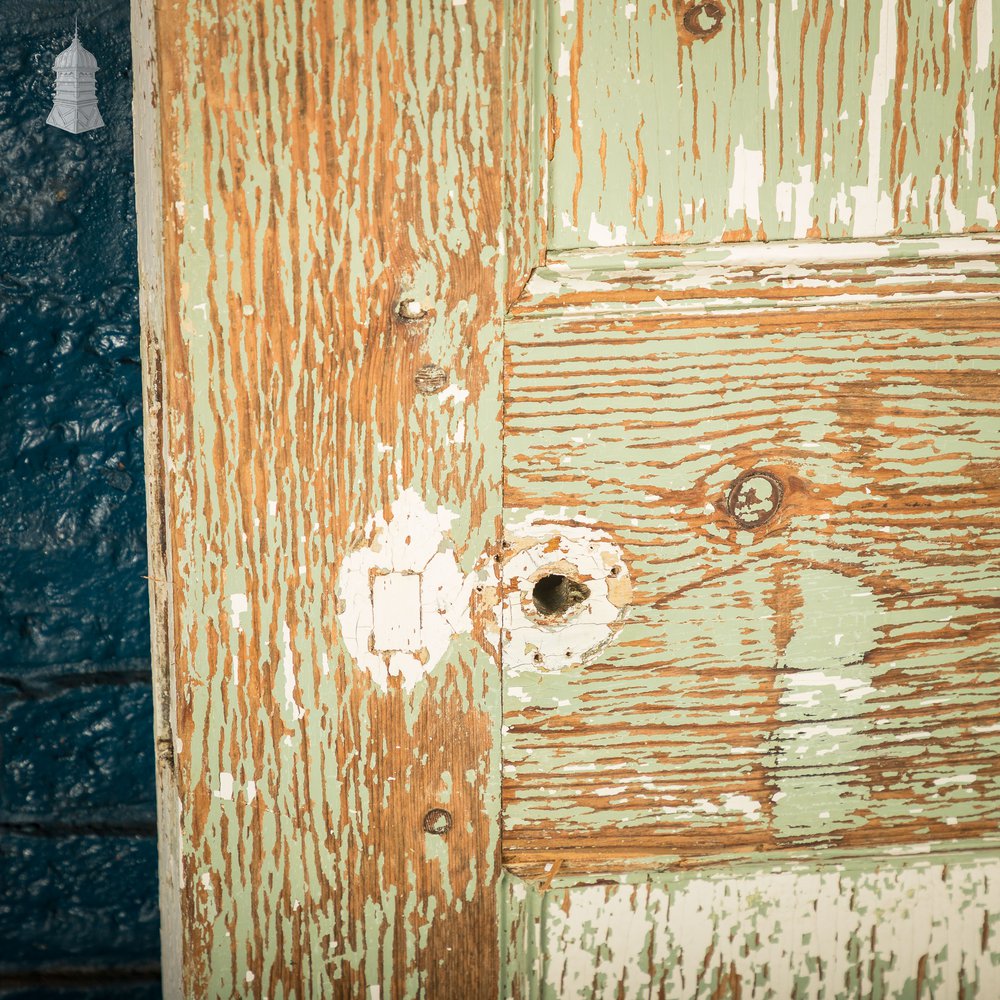 6 Panel Door, Six Moulded Panels, White & Green