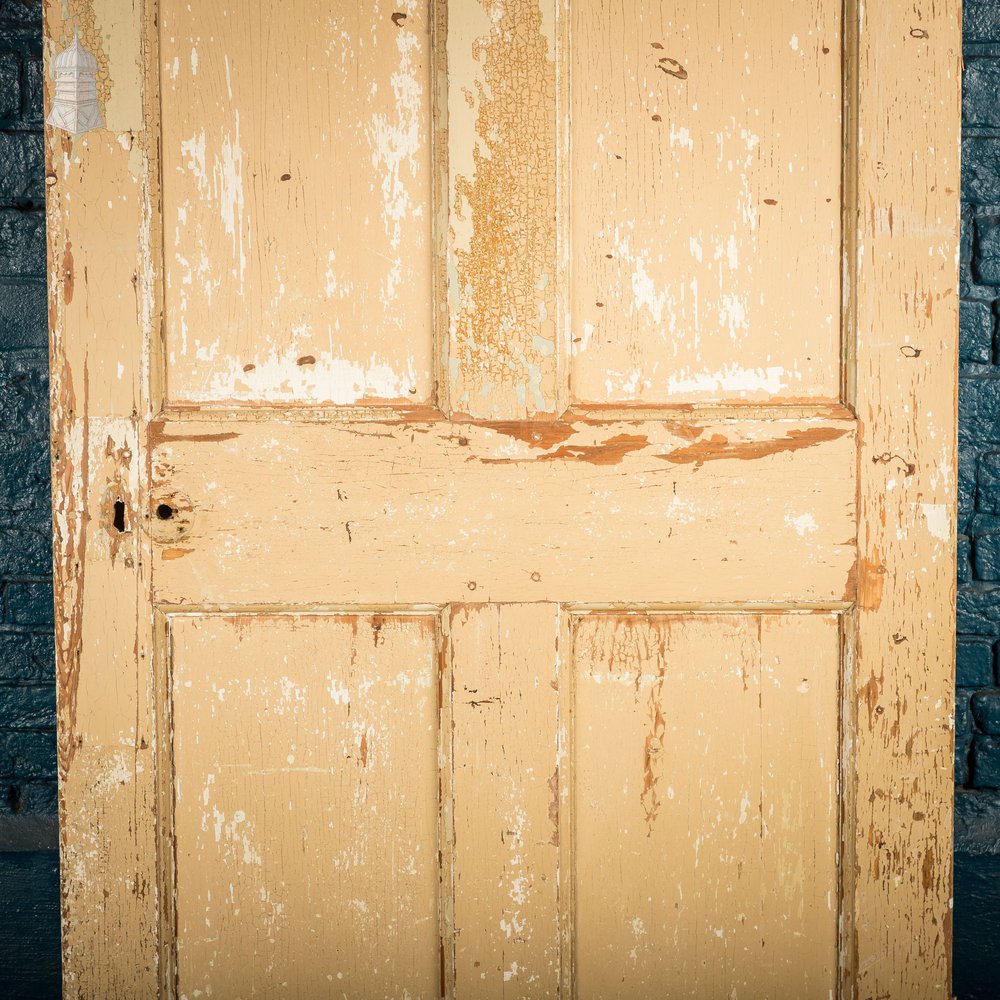 6 Panel Door, Six Moulded Panels, Distressed Cream Paint