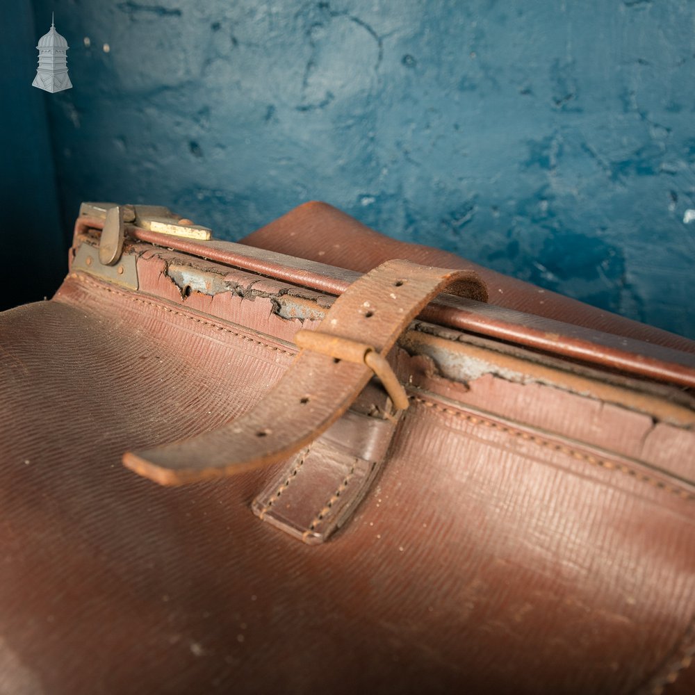 Leather Holdall Bag with Brass Hardware and H.J.T.C Monogram