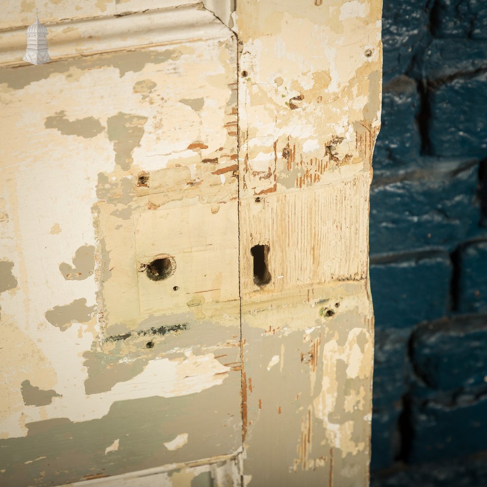 Moulded 6 Panel Door, Reclaimed, Distressed Beige, Period Layout