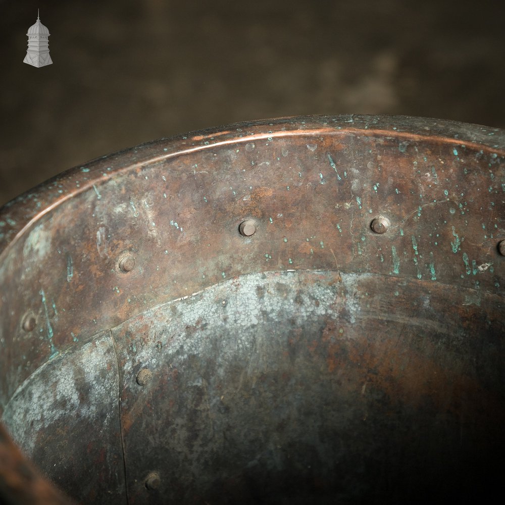 Tall Copper Copper, Riveted Cylindrical Planter