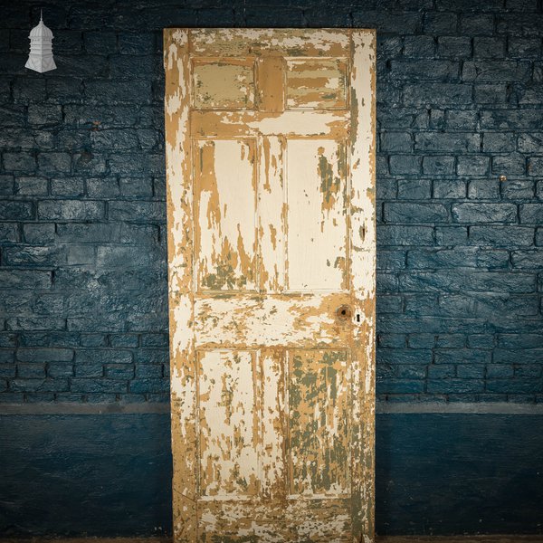 Six Panel Door, Moulded, Distressed Paint