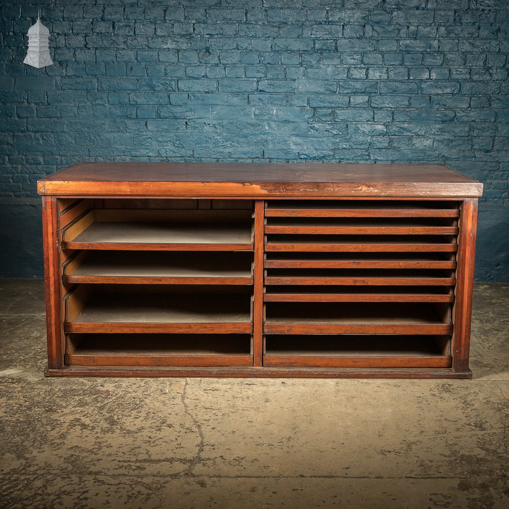 Haberdashery Shop Counter, Edwardian Inlaid Mahogany Drawer Unit