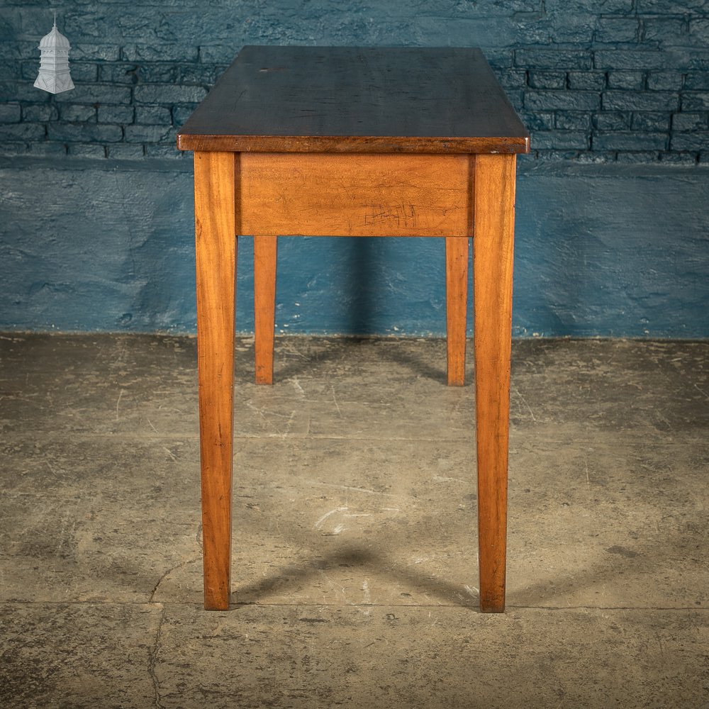 5 Foot Long Mid Century Iroko School Science Lab Table Bench with 2 Drawers