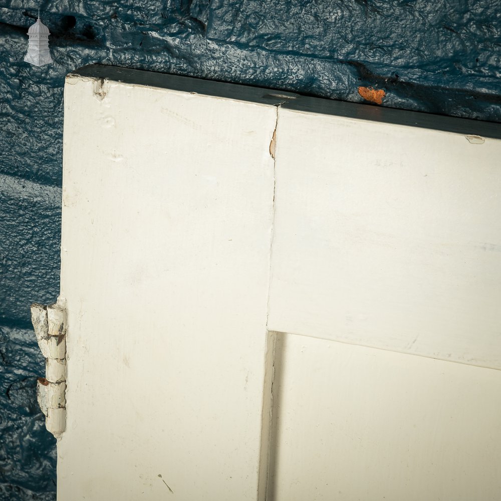 Two Pairs of White Painted 19th C Pine Cupboard Doors