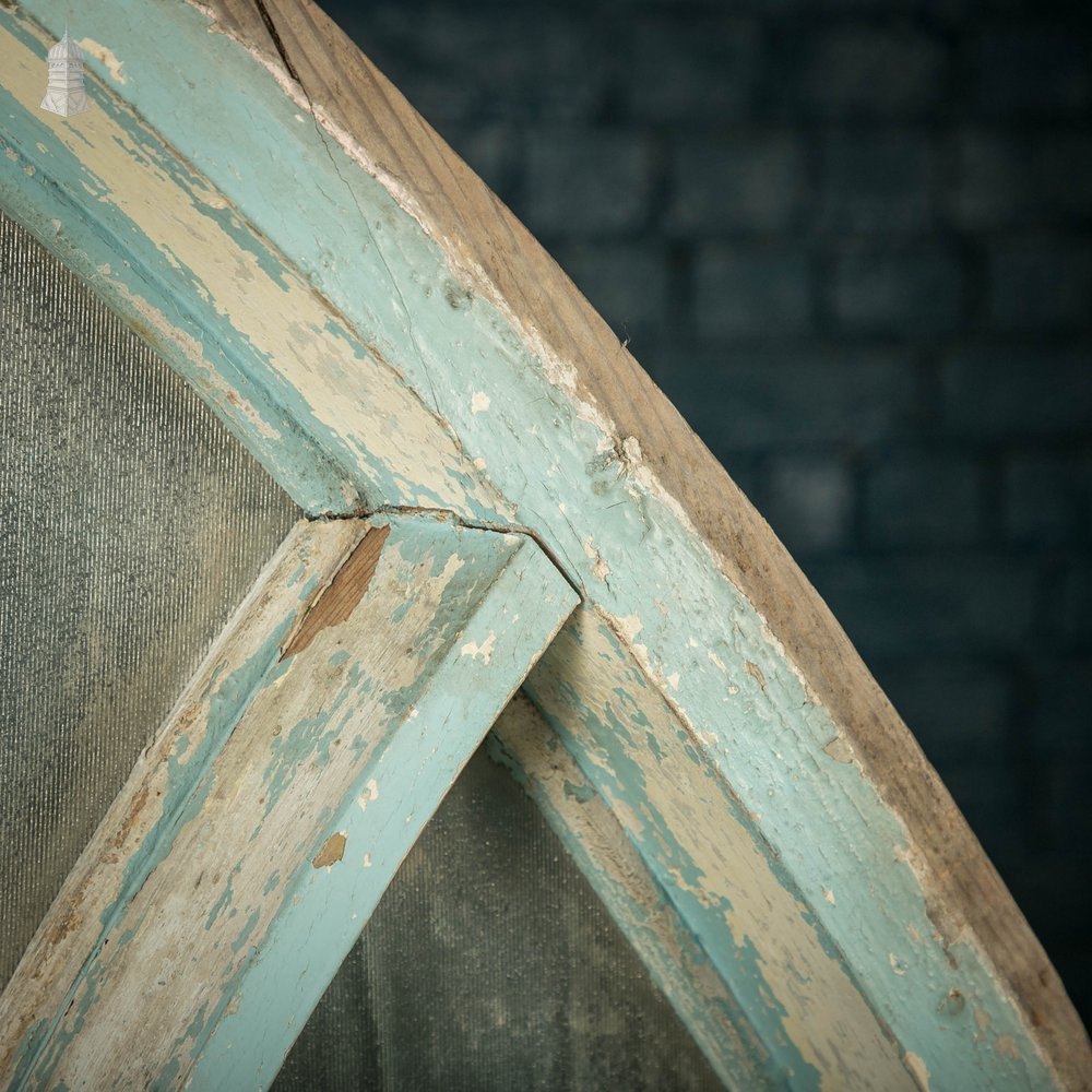 Arch Top Timber Window with Ribbed Textured Glass