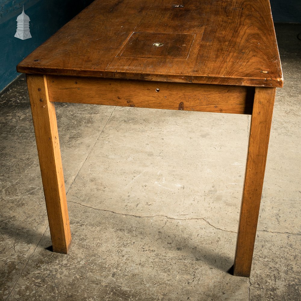 6 Foot Long Mid Century Oak School Science Lab Table