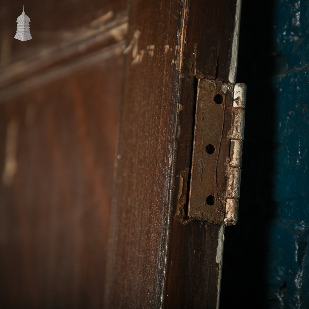 1930s Panelled Door, 4 Panels - Faux Woodgrain and White Painted Finish