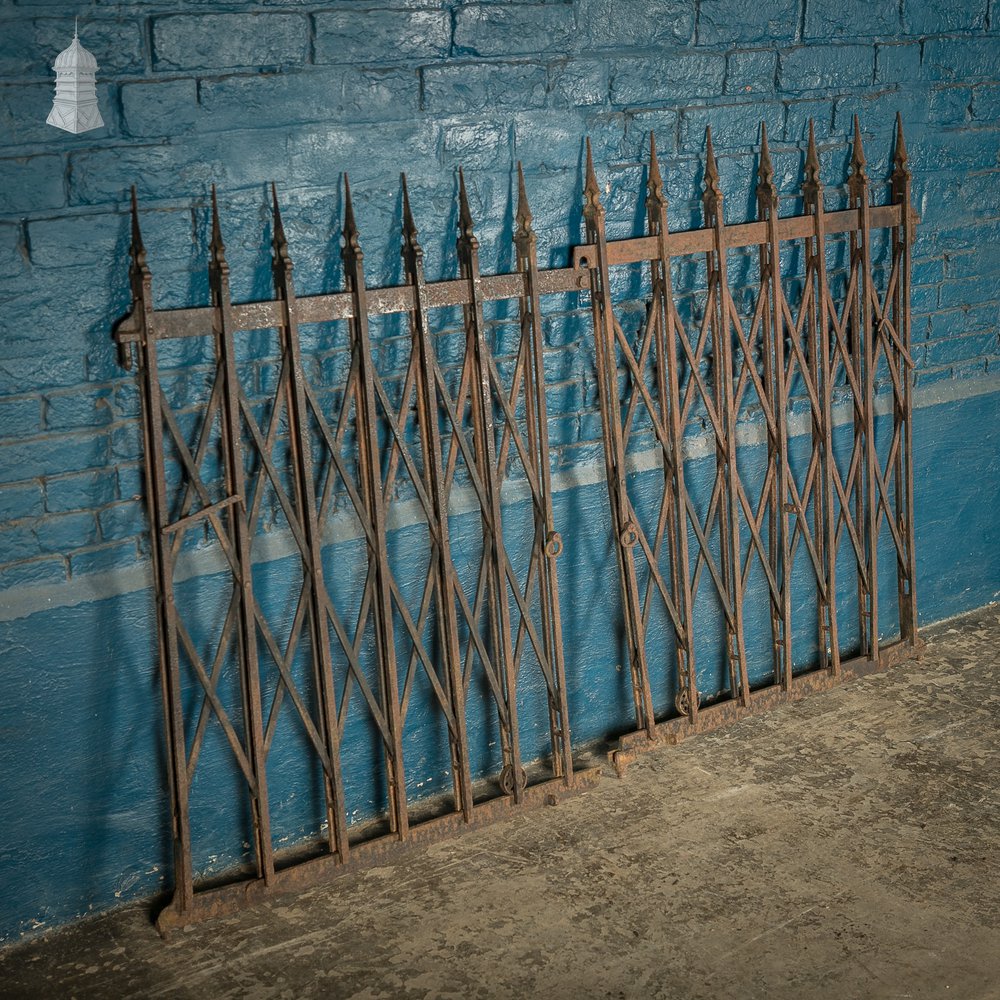 Security Concertina Shutters, Pair of Victorian Wrought Iron gates with Arrowhead Finials