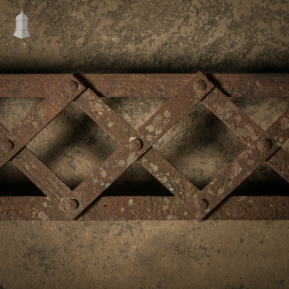 23ft Iron Lattice Beam, Long Reclaimed Riveted Girder