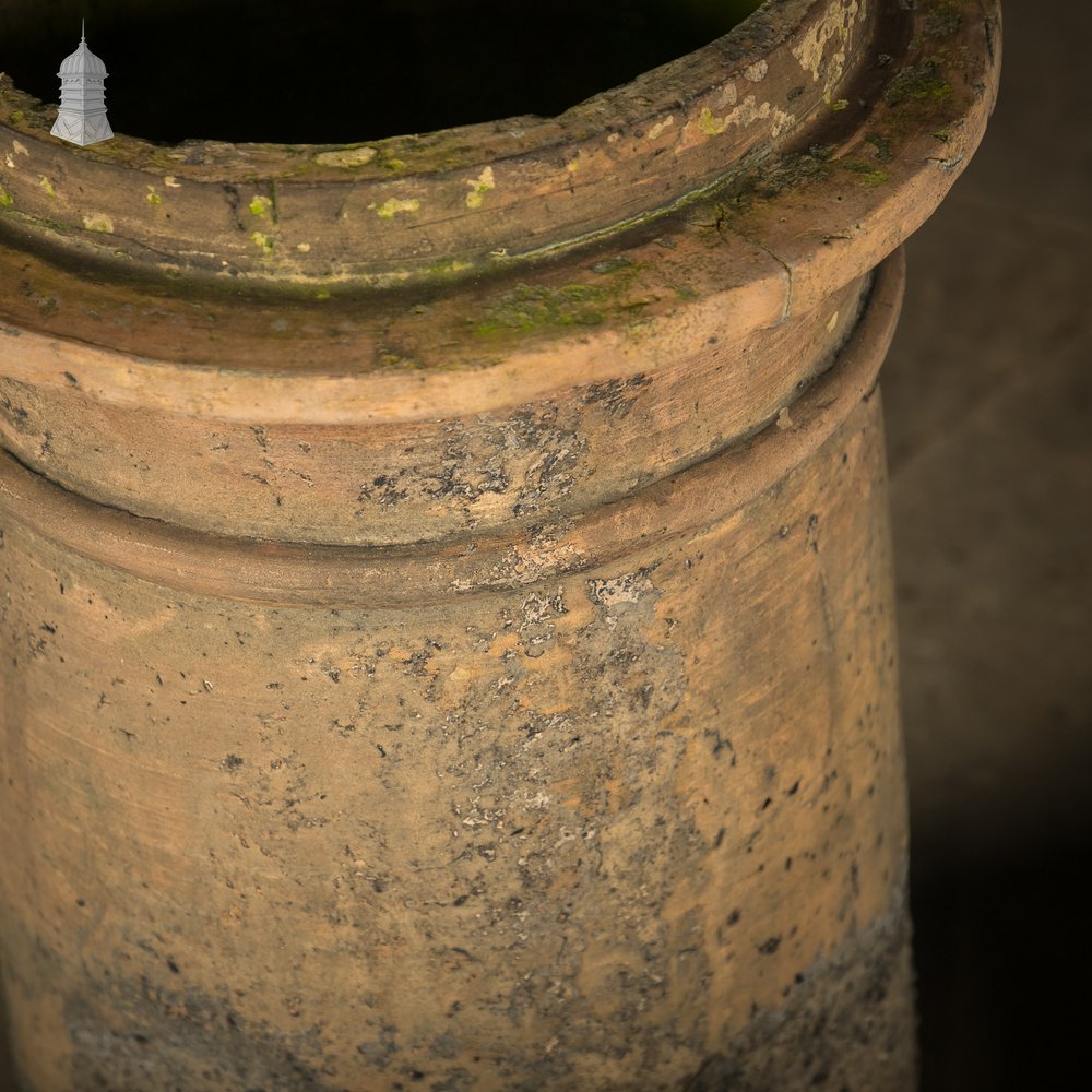 Rook Chimney Pots Pair, Weathered Garden Planters