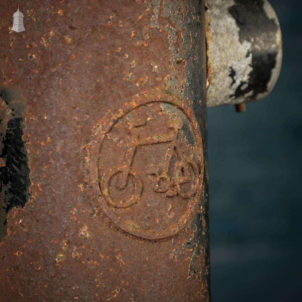 Cast Iron Columns with a Bicycle Plaque