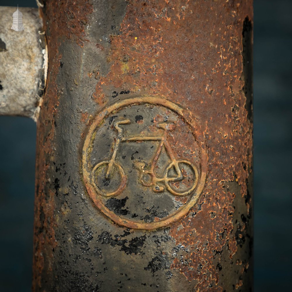 Cast Iron Columns with a Bicycle Plaque