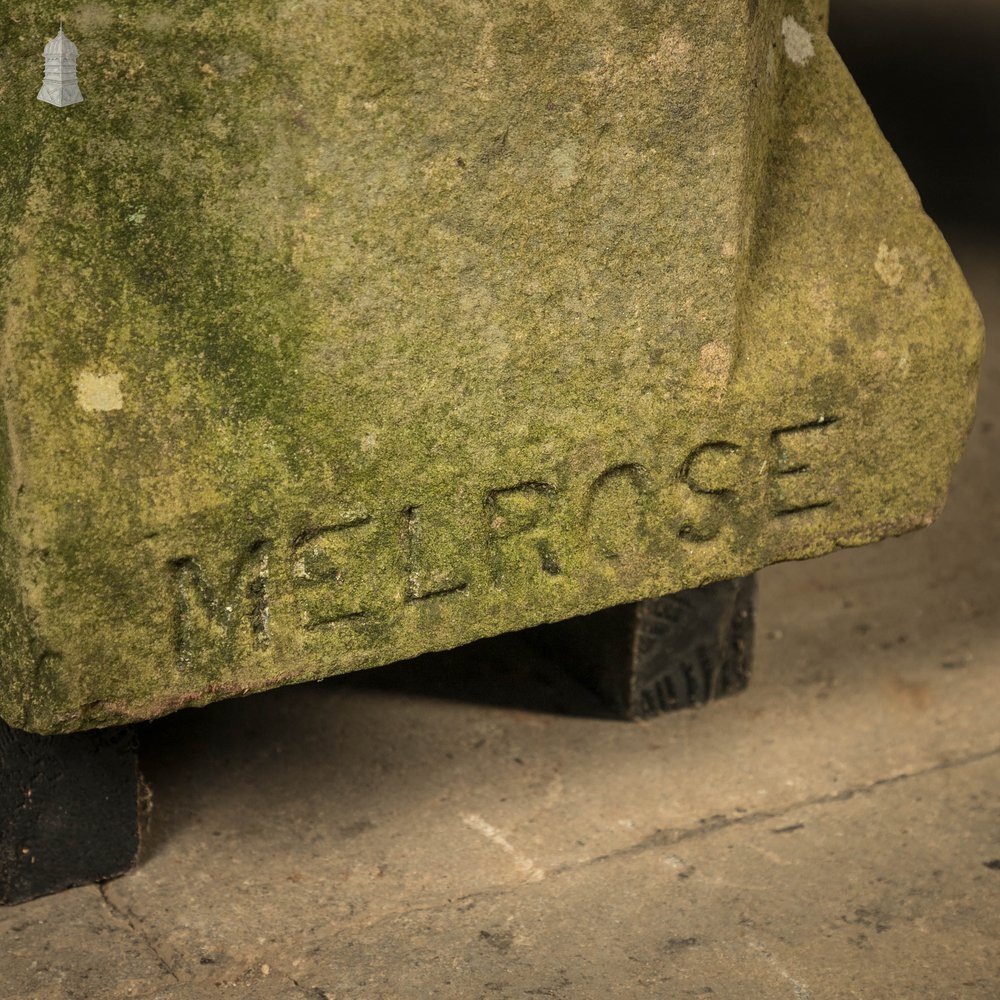 Sandstone Pier Caps with Gate Hinge Attachments