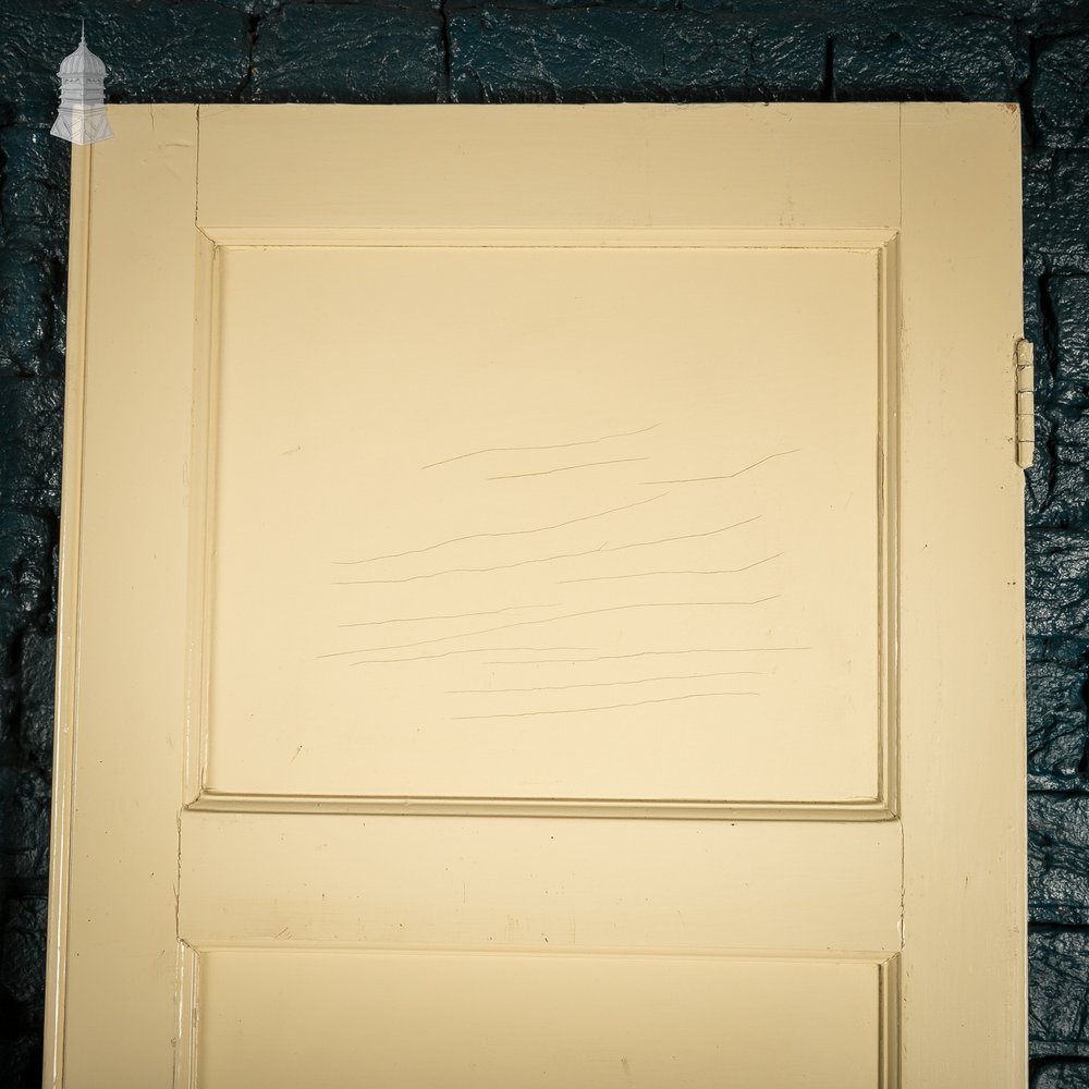 3 Cupboard Doors – Cream Painted, 4 Moulded Panels, Pull Handles