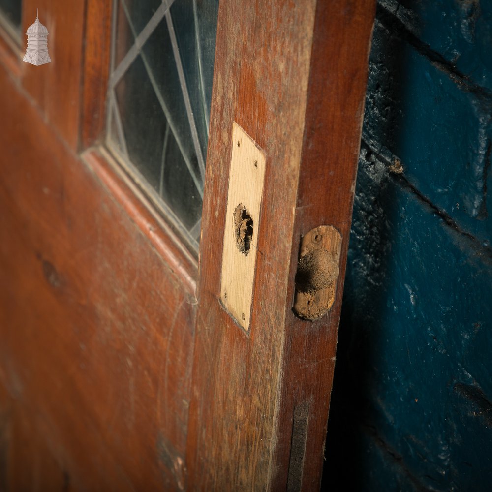 Half-Glazed Door – Diamond Pattern Leaded Glass, Moulded Panels