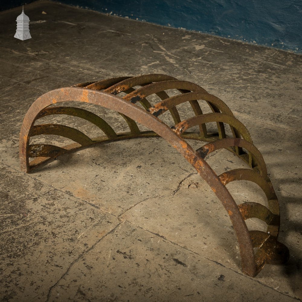 Equine Hay Baskets, Victorian Wrought Iron, Matched Pair