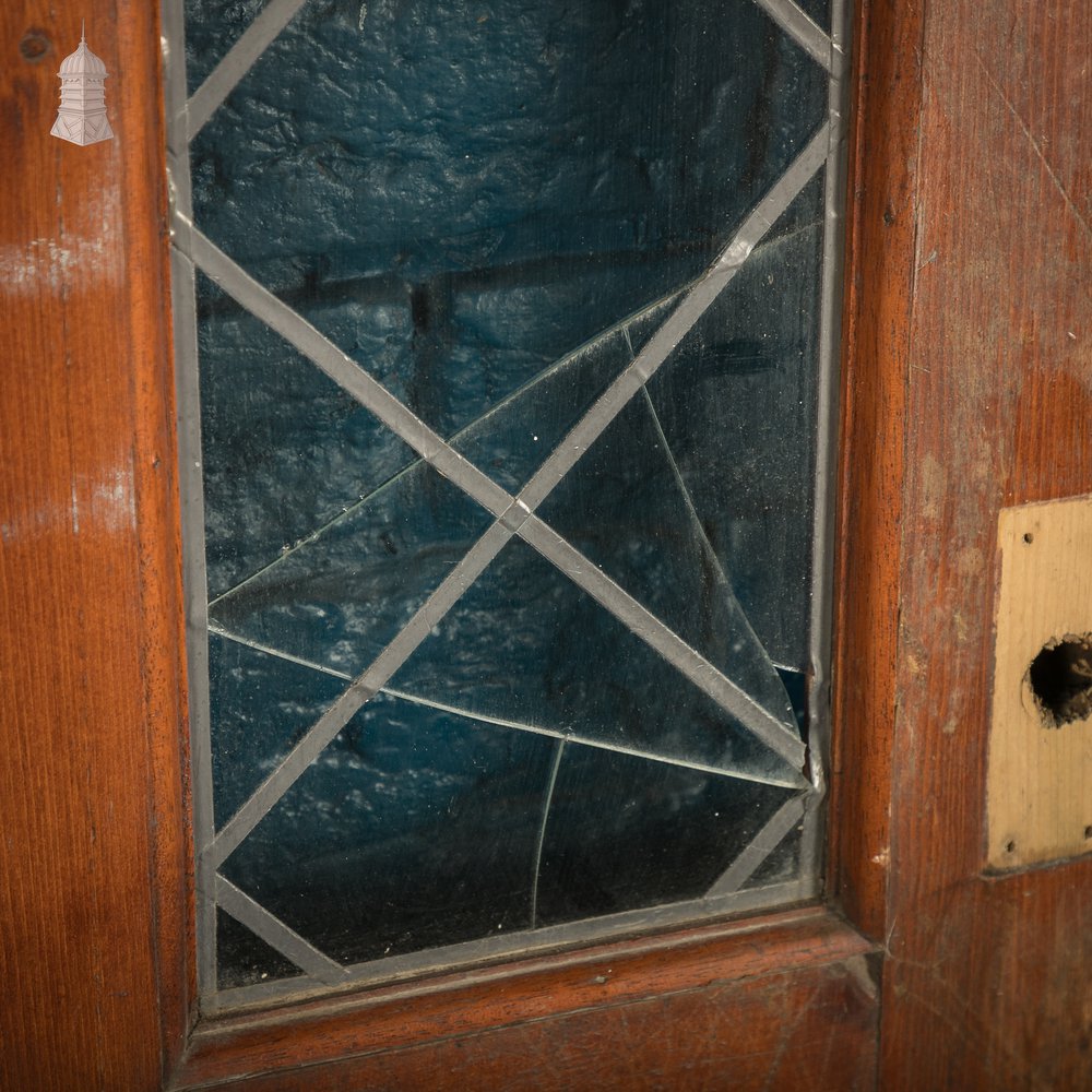 Half-Glazed Door – Diamond Pattern Leaded Glass, Moulded Panels