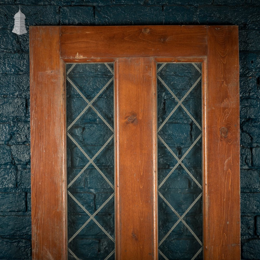 Half-Glazed Door – Diamond Pattern Leaded Glass, Moulded Panels