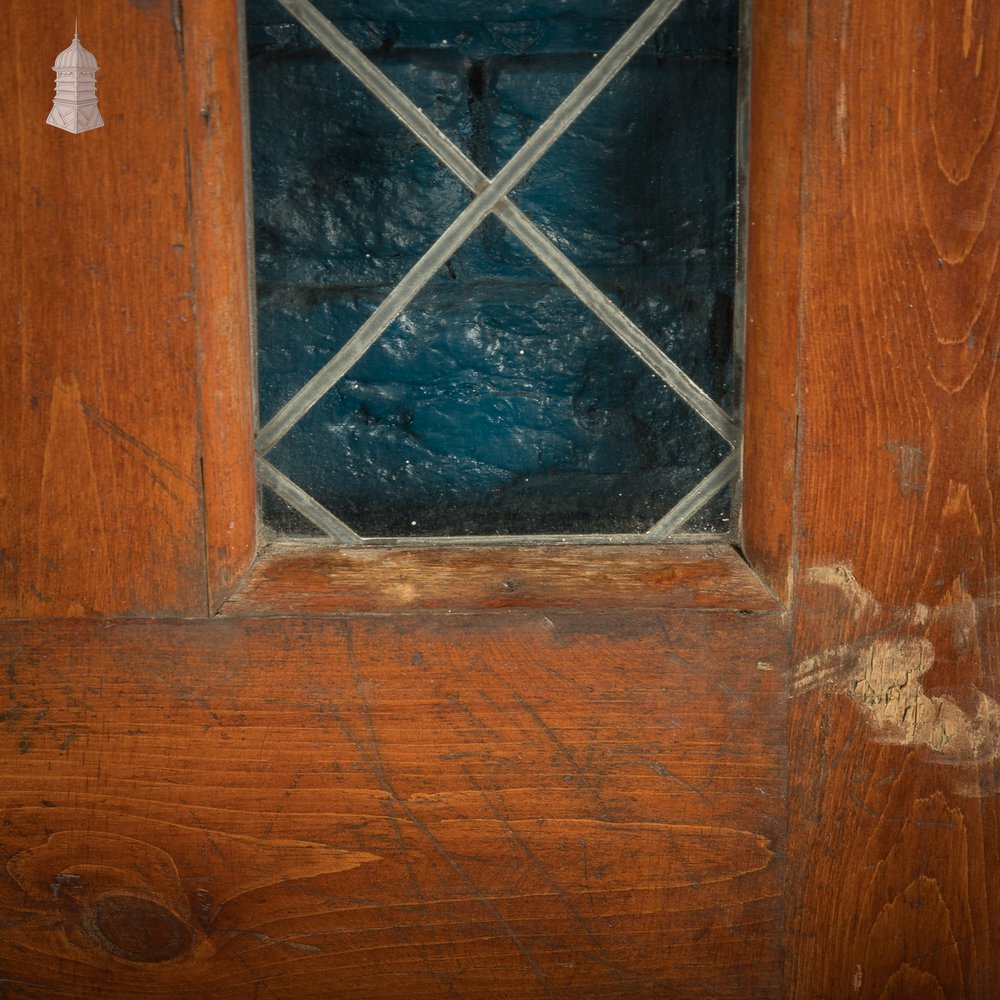 Half-Glazed Door – Diamond Pattern Leaded Glass, Moulded Panels