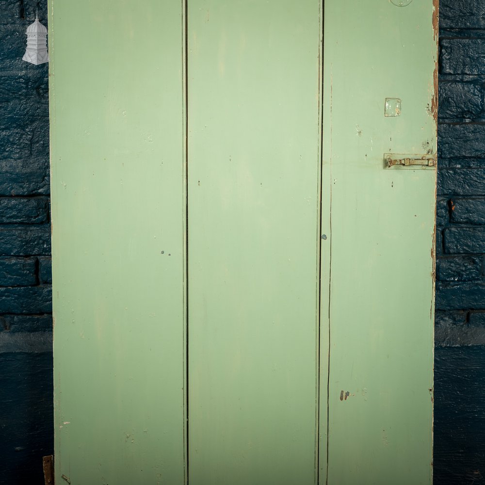 Plank & Ledge Door, Reclaimed with Green & White Paint