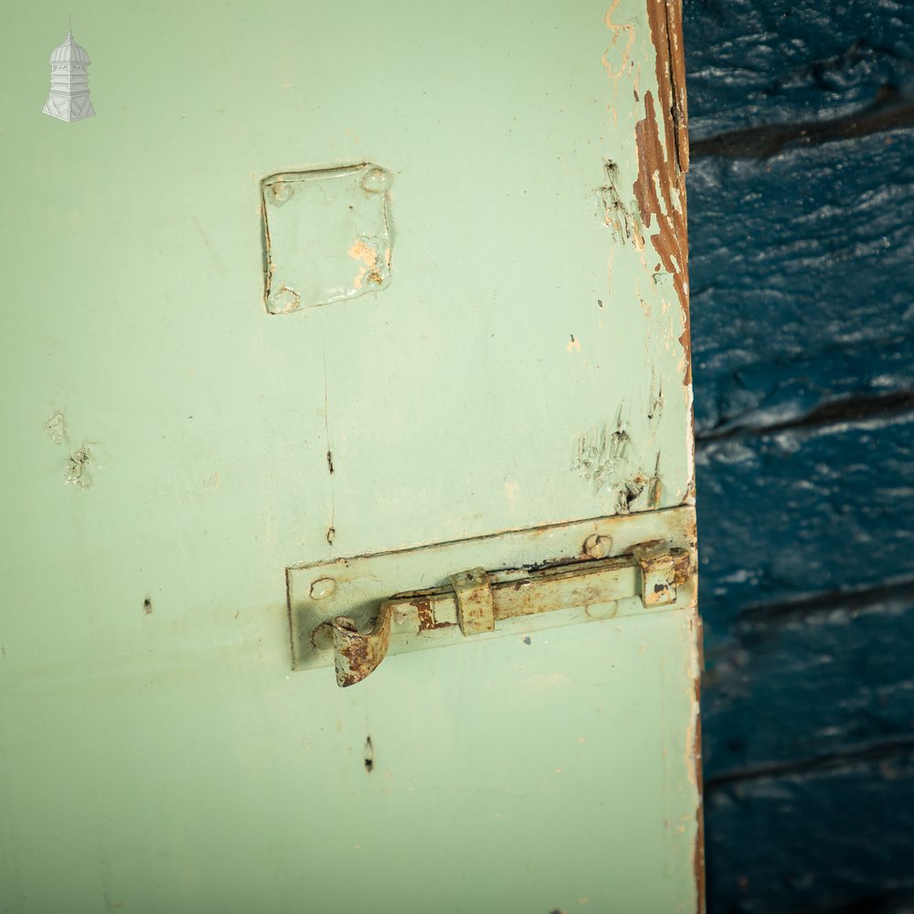 Plank & Ledge Door, Reclaimed with Green & White Paint