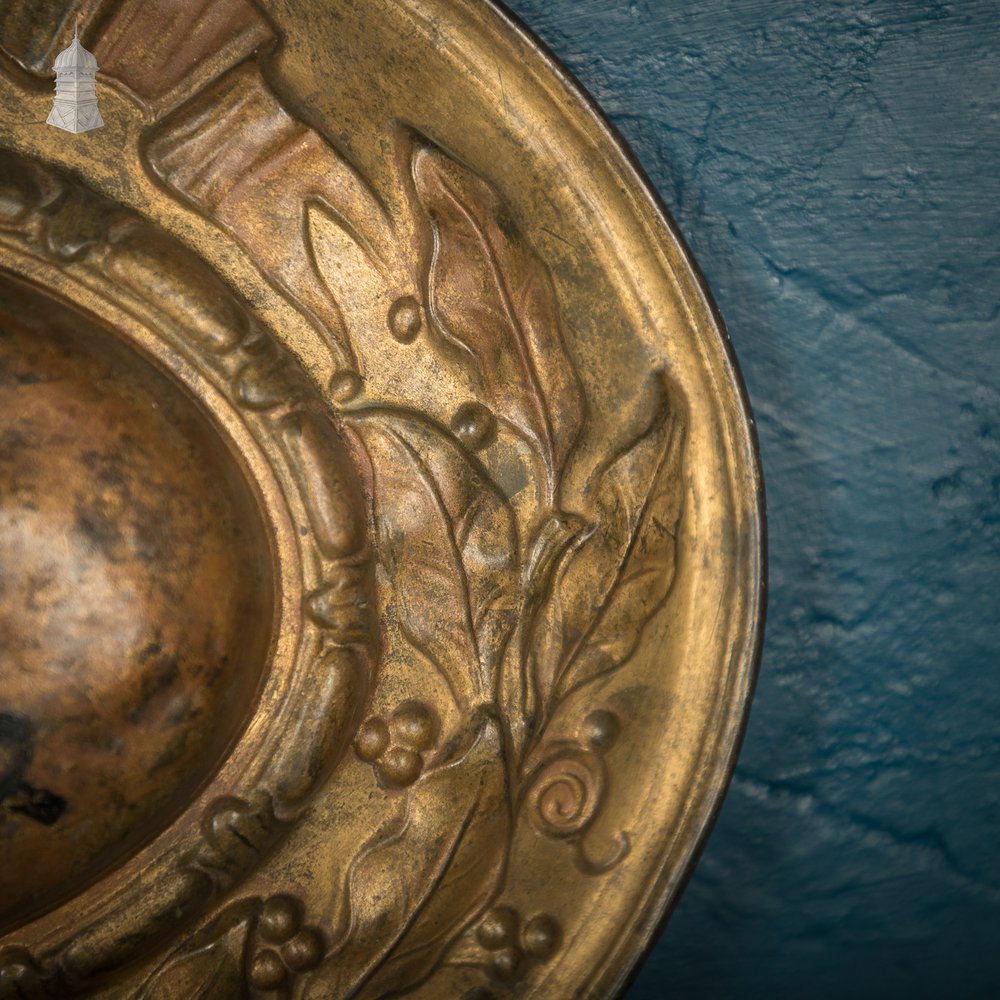 Court Bailiff Sign, French, Brass with painted logo “Etudes & Hussier Greffier” – Studies & Bailiff Clerk