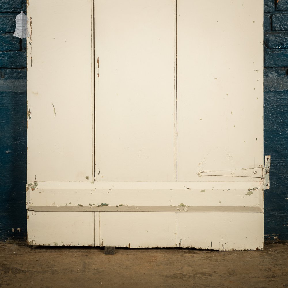 Plank & Ledge Door, Reclaimed with Green & White Paint