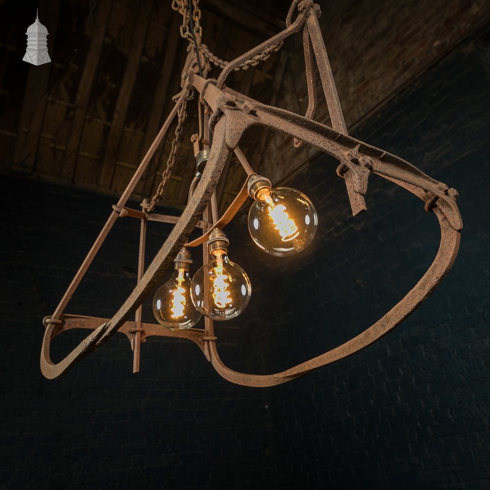 Pendant Light Fixture - Repurposed Bygone Hay Grab