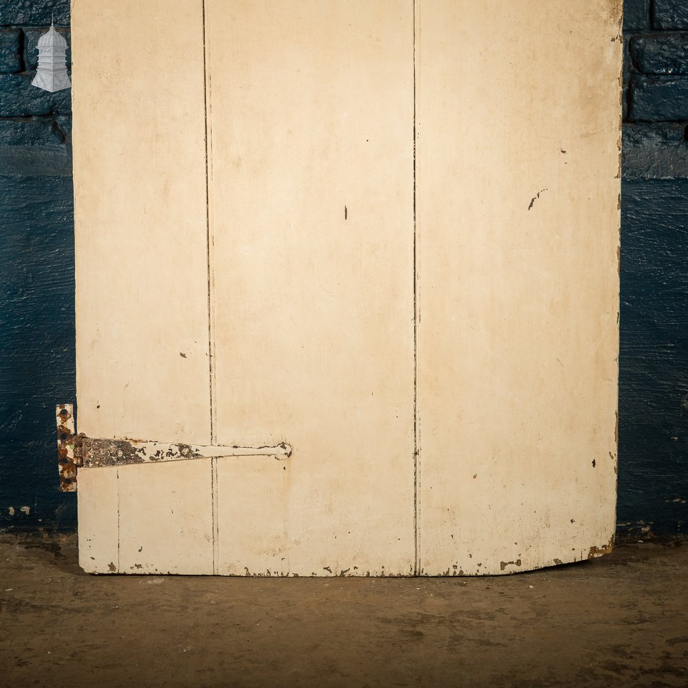 Ledged Plank Door, Distressed Cream Paint