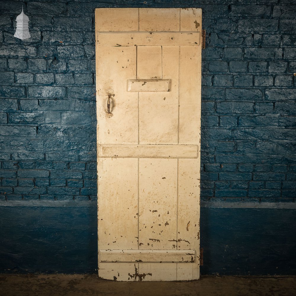 Ledged Plank Door, Distressed Cream Paint