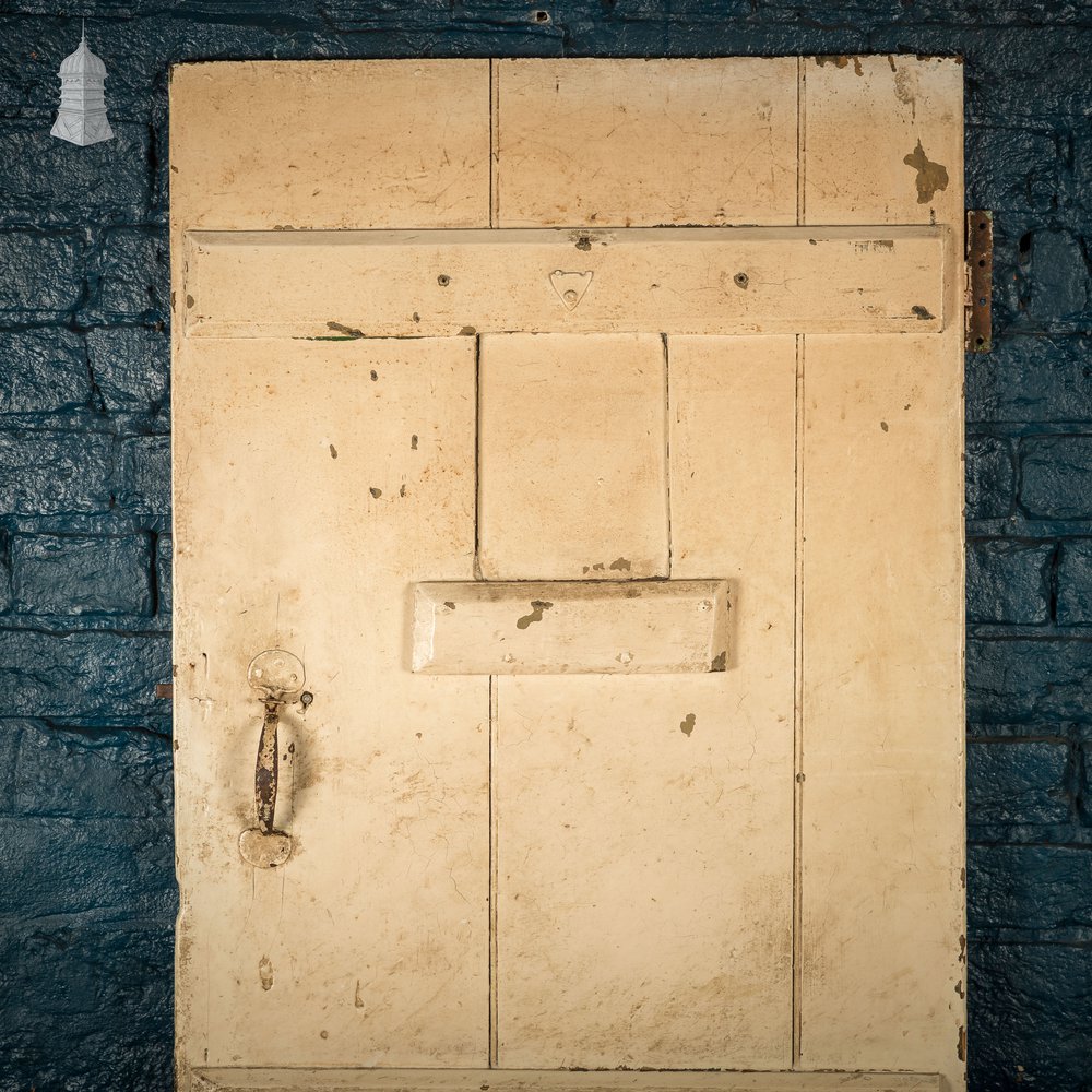 Ledged Plank Door, Distressed Cream Paint