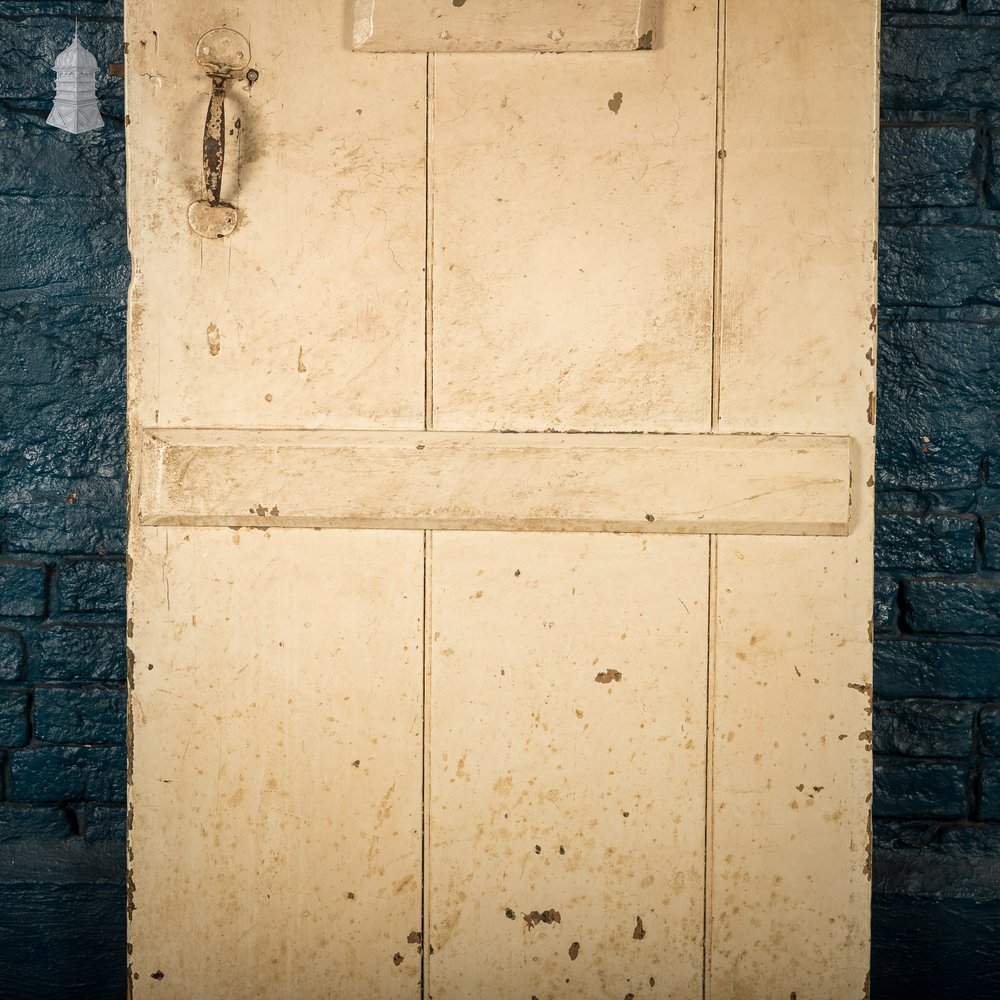 Ledged Plank Door, Distressed Cream Paint