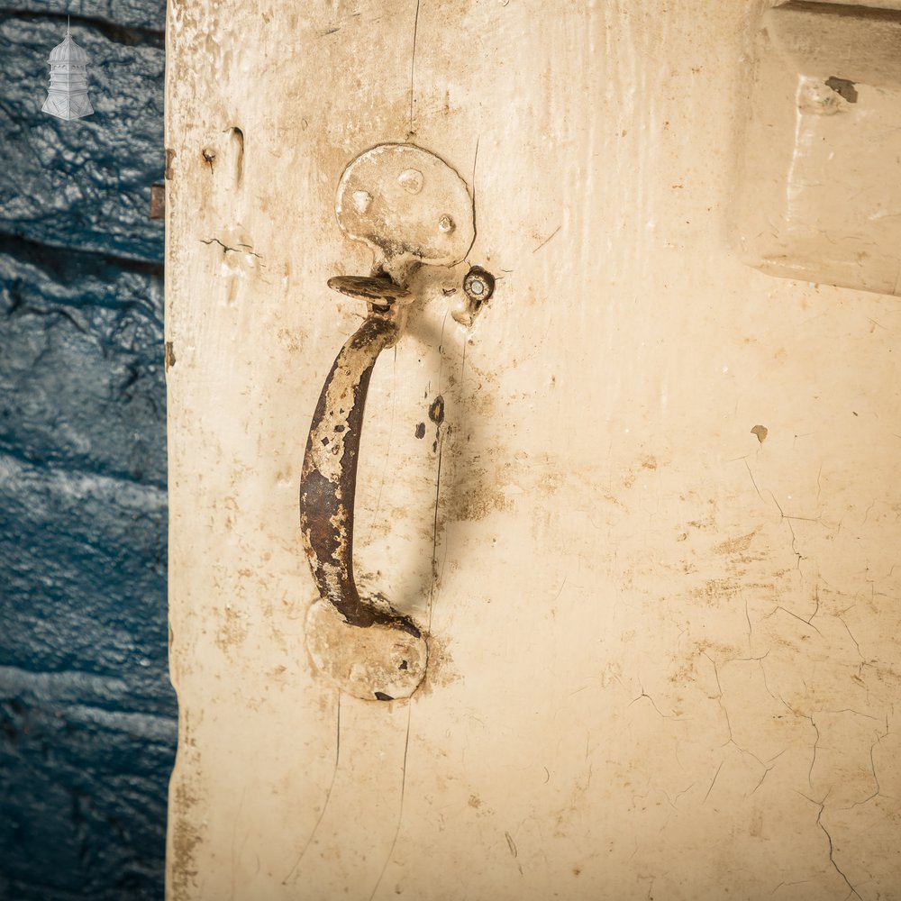 Ledged Plank Door, Distressed Cream Paint